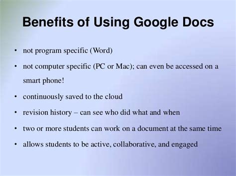 advantages of using google docs