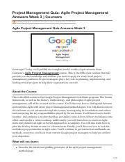 agile project management coursera answers week 1