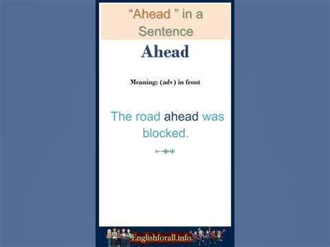 ahead meaning in english