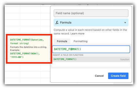 airtable datetime format formula