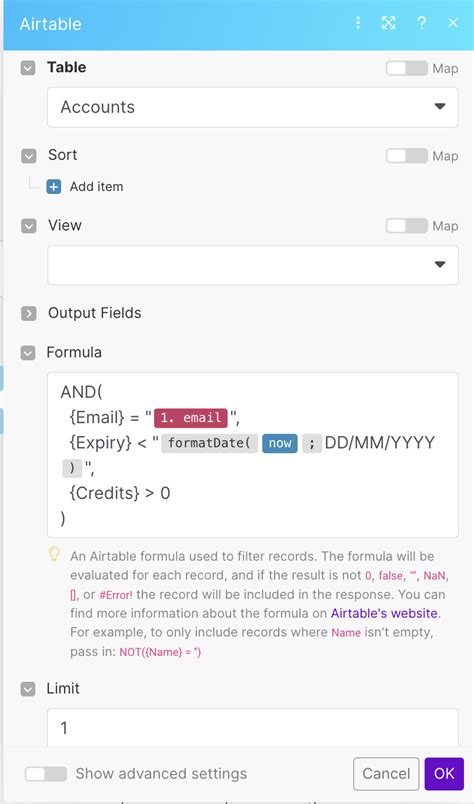 airtable formula if error