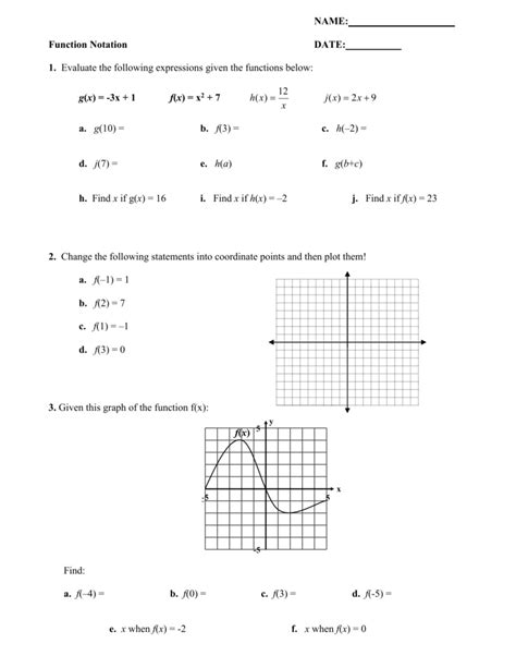 algebra 2 function notation worksheet answers