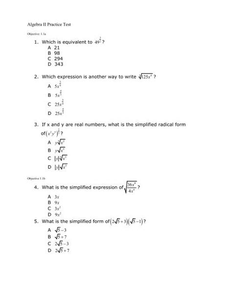 algebra 2 questions and answers pdf