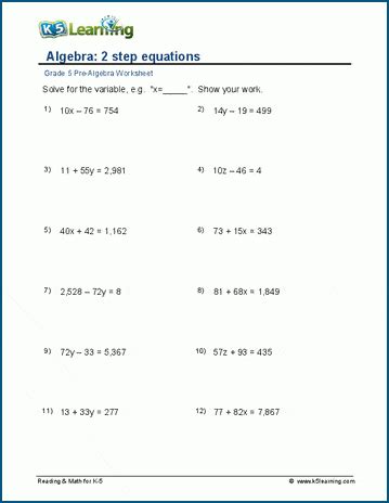 algebra questions 2 step