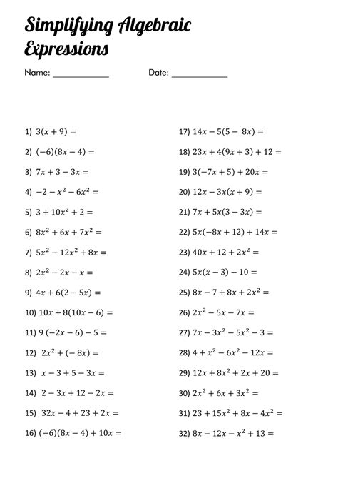 algebraic expressions exercise 10.1