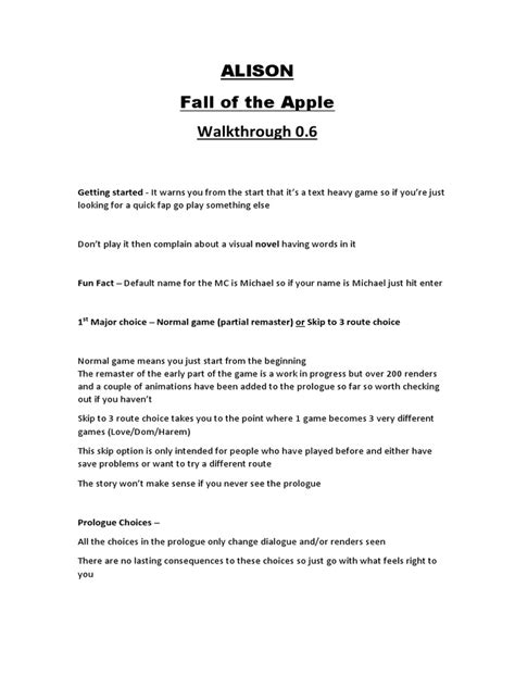 Alison Fall Of The Apple Walkthrough