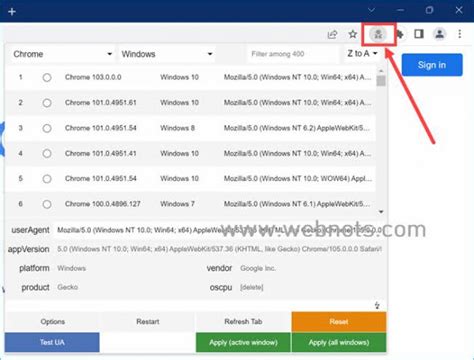 all browser user agent list