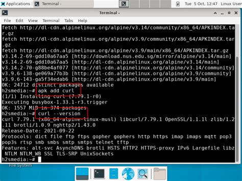 alpine install curl command