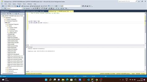 alter nullable column to not null in sql server