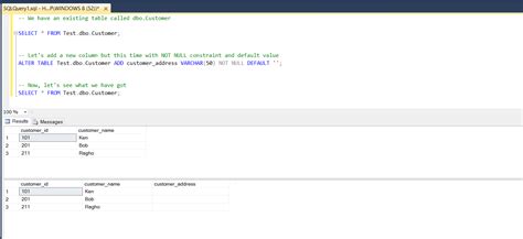 alter table add column not null sql server