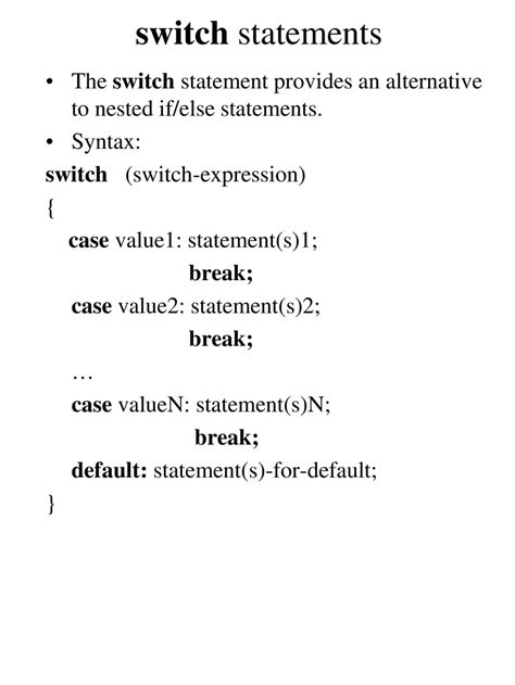 alternative to nested switch statements