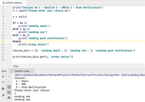 alternative to switch case in python