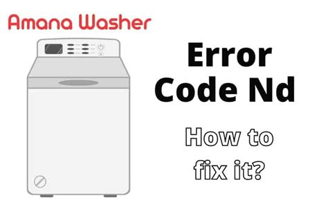 amana nd error code