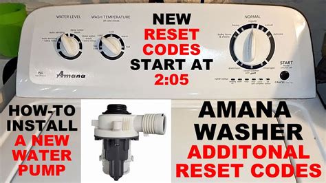 amana washer reset code