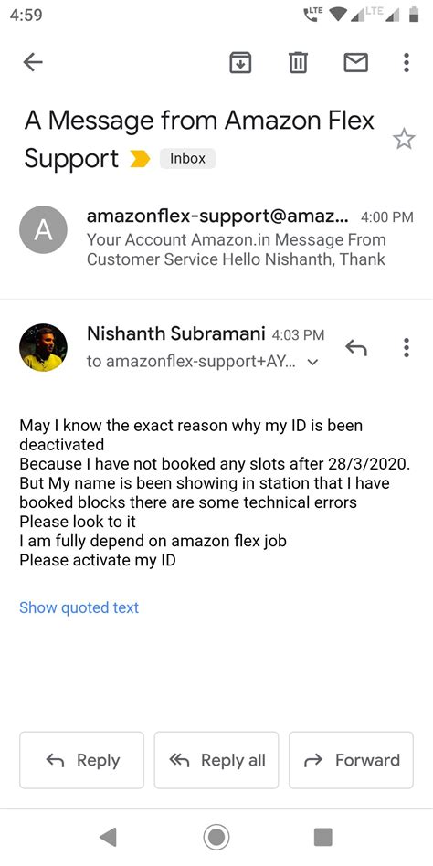 amazon flex support email id