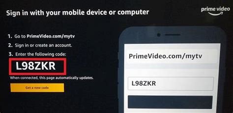 amazon prime video activate tv code