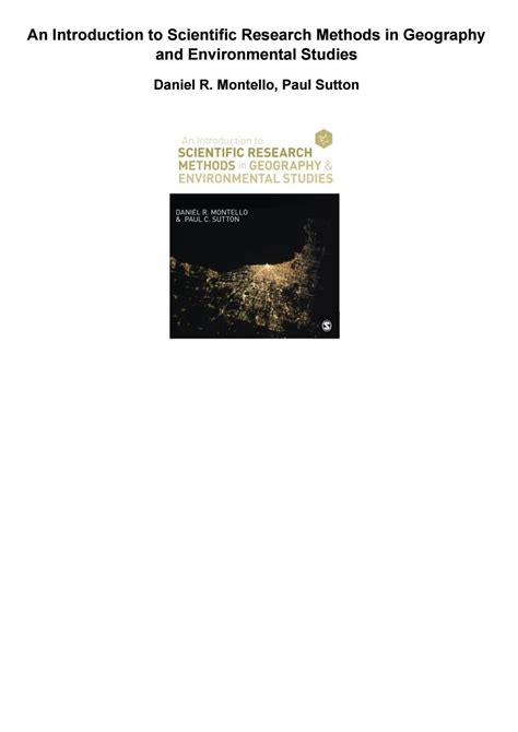 an introduction to scientific research methods in geography and environmental studies pdf