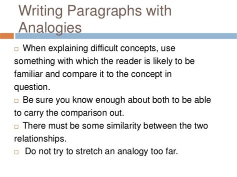 analogy in paragraph development