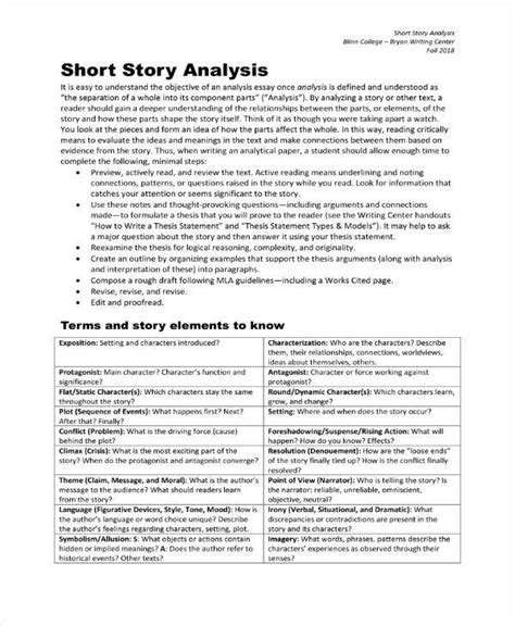 analysis of a story example