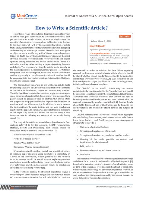 analysis of scientific article example