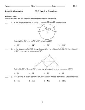 analytic geometry practice