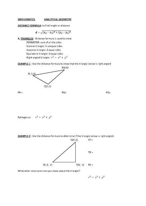 analytical geometry questions and answers pdf grade 10