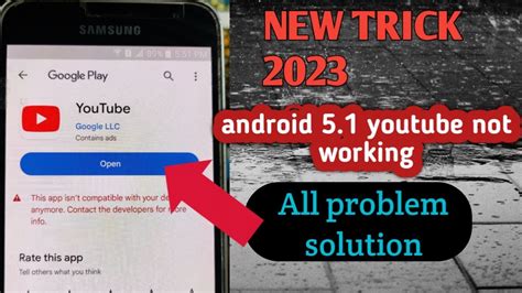 android 5.1 youtube not working