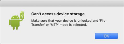 android can t access device storage