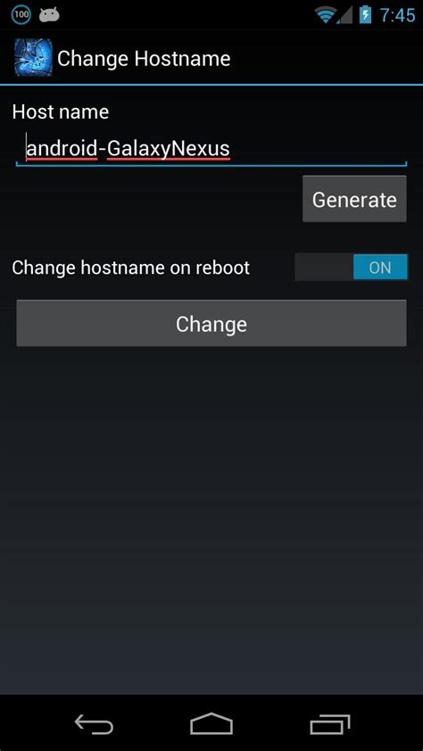 android change hostname adb