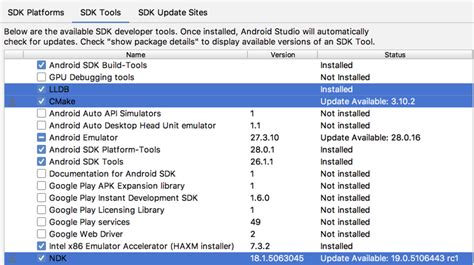 android sdk & ndk tools install failed installation failed