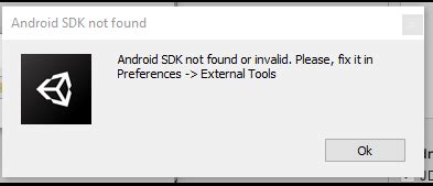android sdk build tools component is not found unity
