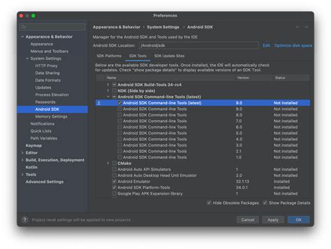 android studio android sdk command line tools