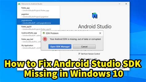 android studio android sdk missing