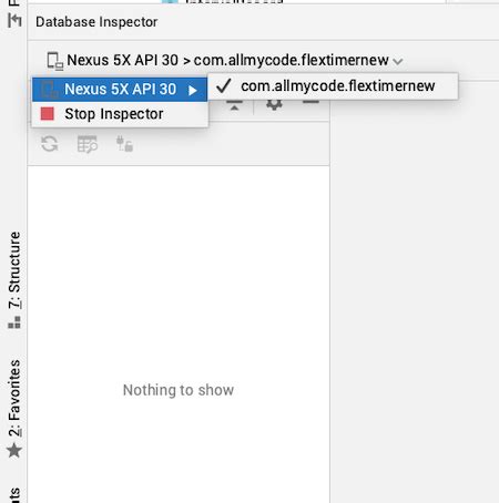 android studio database inspector not showing