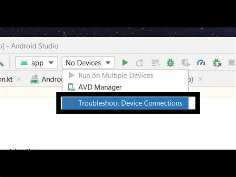 android studio device not showing