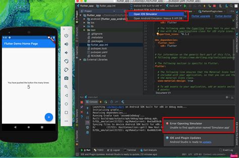 android studio run ios simulator