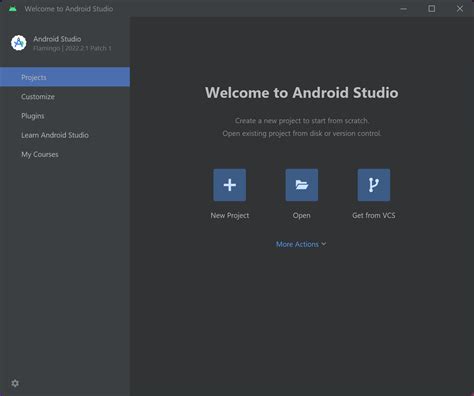 android studio start linux