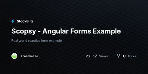 angular form example - stackblitz