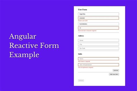 angular form example reactive