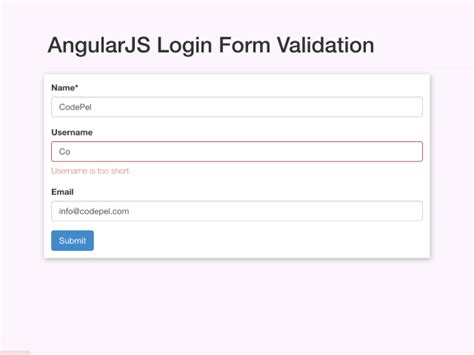angularjs form validation & form submission