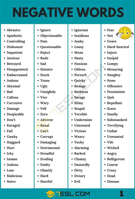 another word for negative things