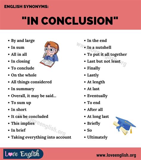 another word instead of to conclude