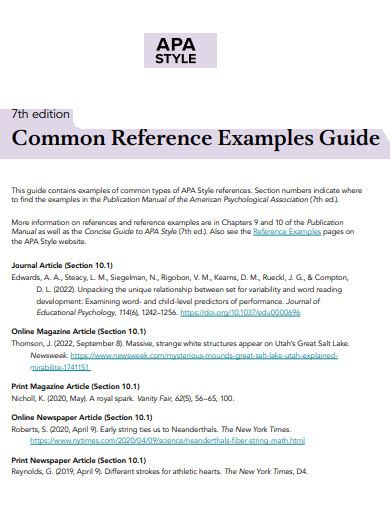apa 7 reference list guide