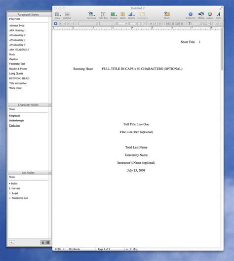 apa format template microsoft word