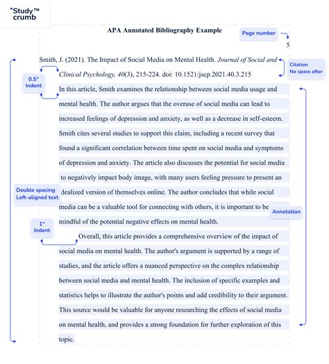 apa guidelines for annotated bibliography