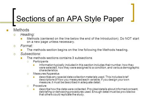 apa methods section format