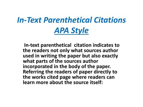 apa style parenthetical in text and corresponding reference citation