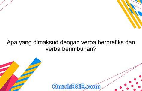apa yang dimaksud verba