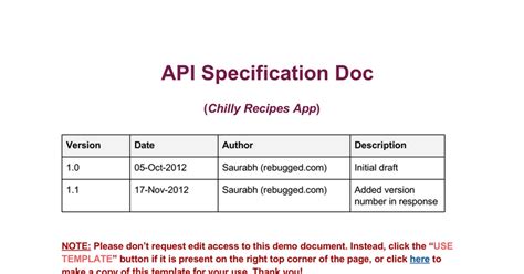 api specification example