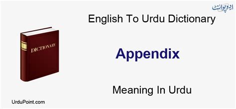 appendix meaning in urdu words